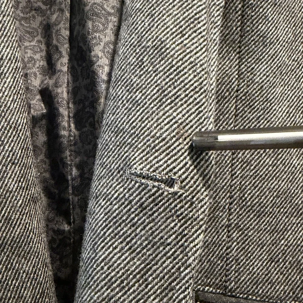 Joseph Abboud Wool Blend Blazer Jacket Mens L Diagonal Striped 4 Button GUC